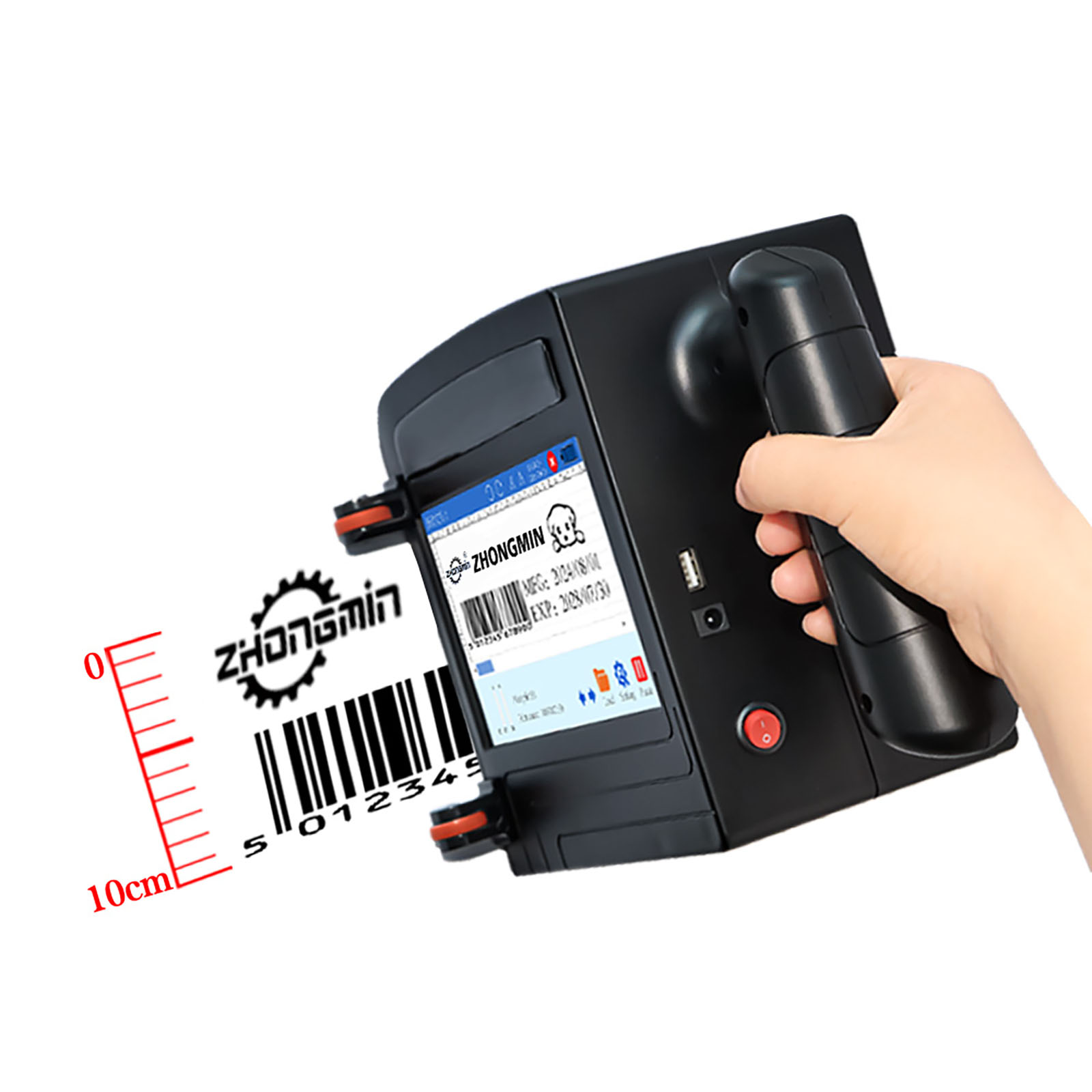 Barcode Printer - ZM-C100 10CM Taşınabilir El Tipi Mürekkep